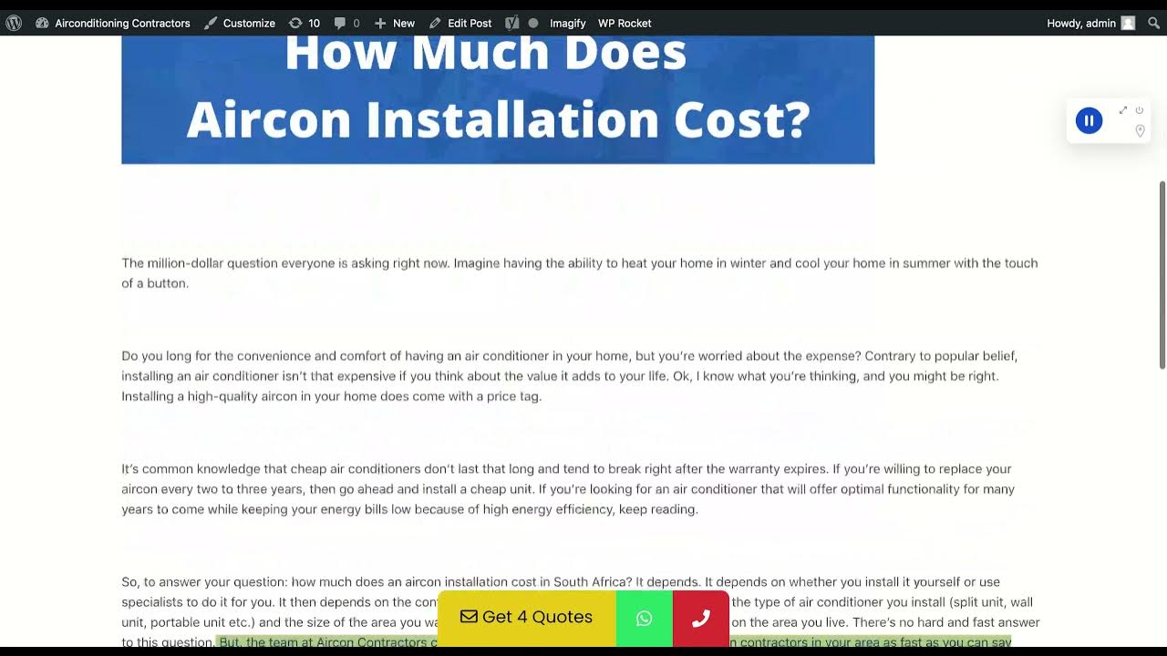 How Much Does a High Quality Aircon Installation Cost in South Africa YouTube