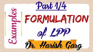 Formulation of LPP - Part 1