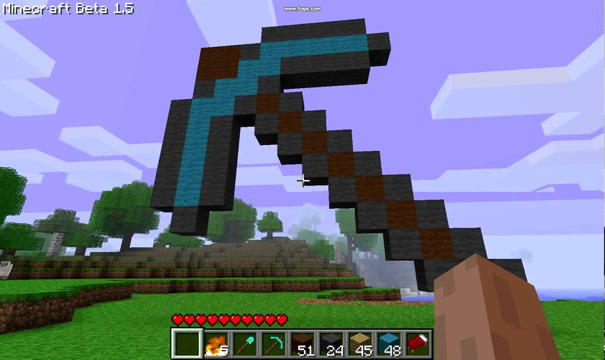 Minecraft Giant PickAxe - YouTube