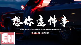 Video thumbnail of "煙(許佳豪) - 想你這件事 (正式版)『想你這件事情一直在我腦海中，你是我永遠都走不出來的迷宮。』【動態歌詞/Vietsub/Pinyin Lyrics】"