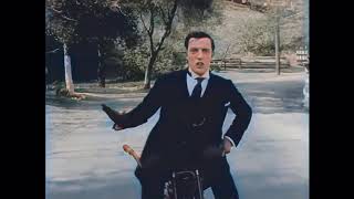 Hilarious 1924 Old Timey Motorcycle Action Scene ~ Buster Keaton ~ Sherlock Jr - In Colors