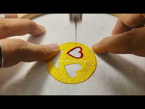 ❤️ Love Emoji Machine Embroidery Design 😍 | Easy & Cute Embroidery Tutorial ✨