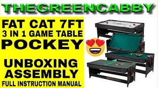 Famous Fat Cat Original 3-in-1 POCKEY GAME TABLE - ASSEMBLY UNBOXING FULL INSTRUCTION MANUAL😀 Wealth