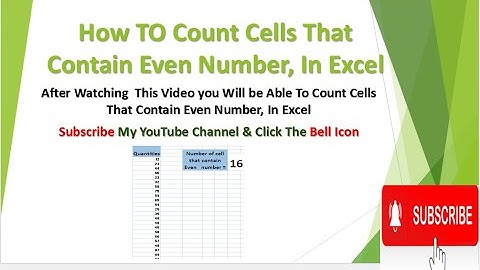 How To Count Cell That Contain Even Numbers
