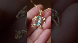 Handmade Turtle Pendant 🐢💎 | Wire Wrapped Jewelry Art #jewelry #diyjewelry #necklace