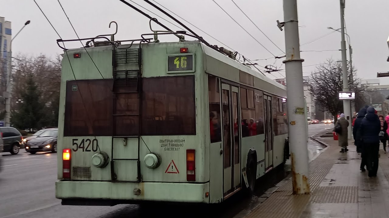 Тралейбус Мінска АКСМ-32102, парк. №5420, маршрут №61 (04.06.2025)