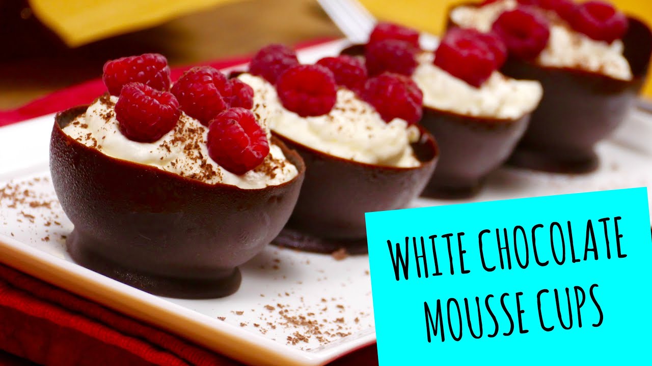 Chocolate Cups with White Chocolate Mousse - La Cooquette