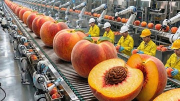 The Future of Farming: Inside the Fully Automated Peach Mega System! (Full Process)