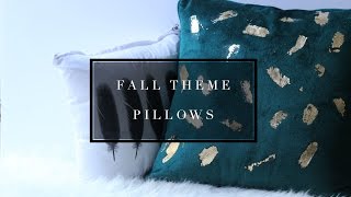 DIY  Gold Leaf & Art Print Pillows | Fall Decor