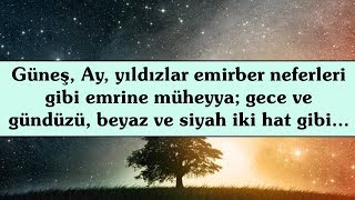 Risale-i Nur Dersi, Güneş, Ay, yıldızlar emirber neferleri gibi emrine müheyya; gece ve gündüzü...