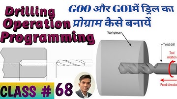 Drill programming of CNC turning||How to make Drill program in G00 & G01 Code||Drilling Programming|
