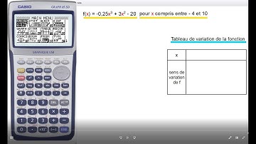 FONCTIONS: CASIO GRAPH 25 - 35 - graphique et tableau de variation d