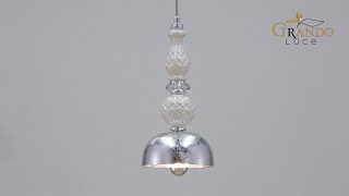 Ifigenia Collection Silver Leaf Perla Pendant Light - GrandoLuce Video