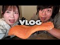 妄想では付き合ってる彼女と巨大サーモン爆食いデート【VLOG】