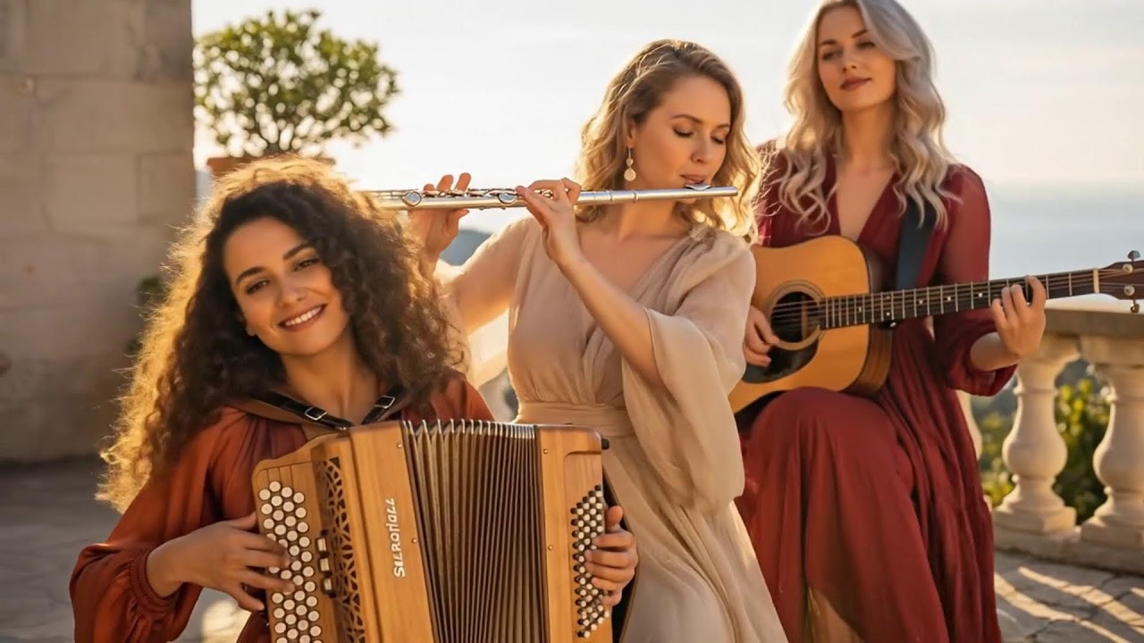 Mediterranean Pearl Evening | Cinematic Flamenco Guitar, Sax, Accordion & Flute