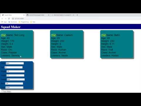 JavaScript w/ Rails backend - Squad Maker