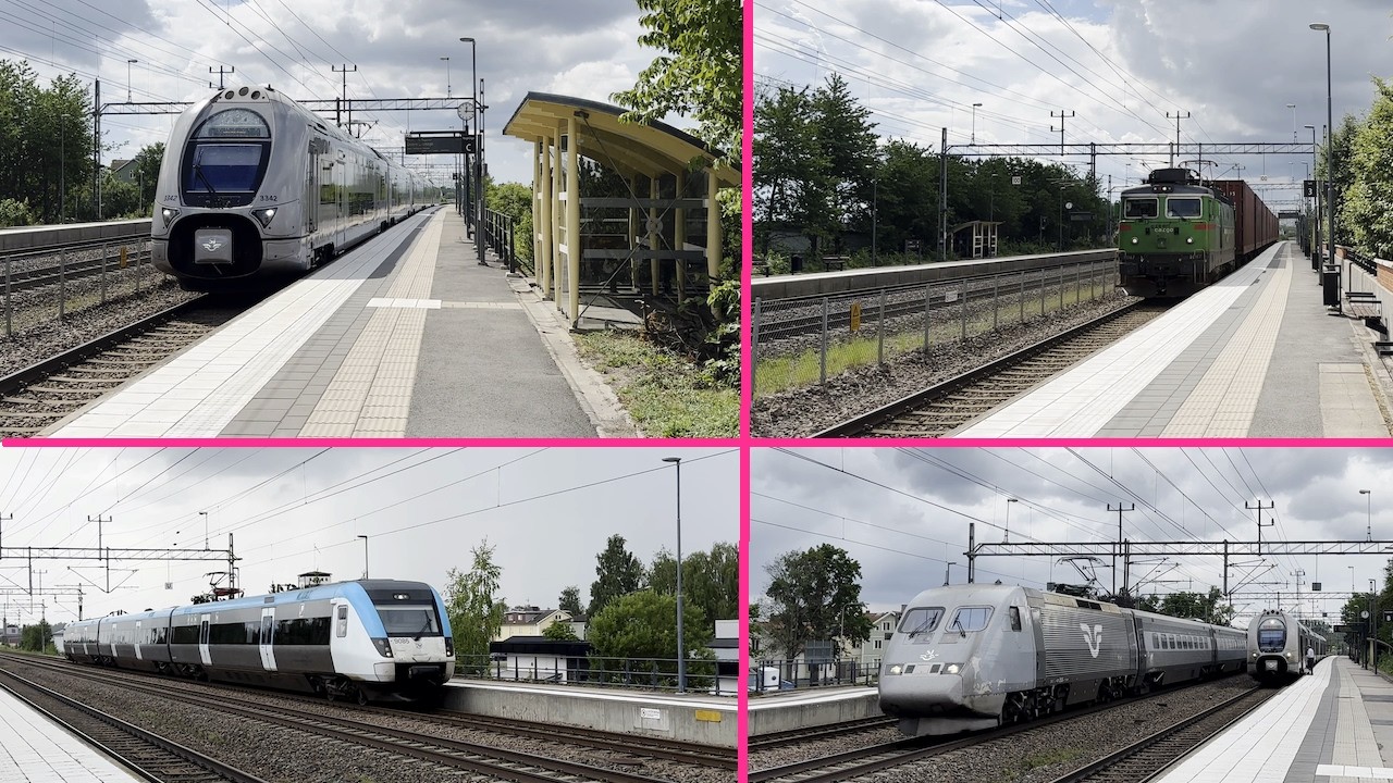 Töreboda station med tågstrul + Norrkvarns övre sluss