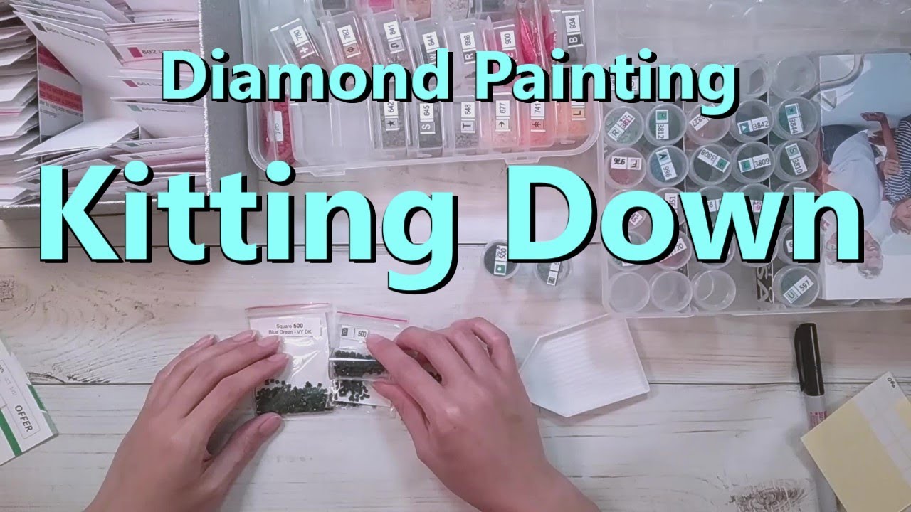 Diamond Painting Kitting Down Leftover Drills YouTube