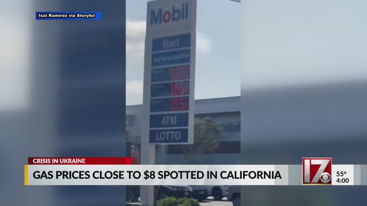 Gas prices close to $8 spotted in California