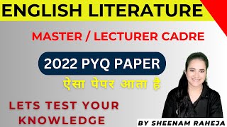 2022 PREV-YEAR PAPER MASTERCADRE ENGLISH  mastercadreenglish nvsenglish lecturercadre literature