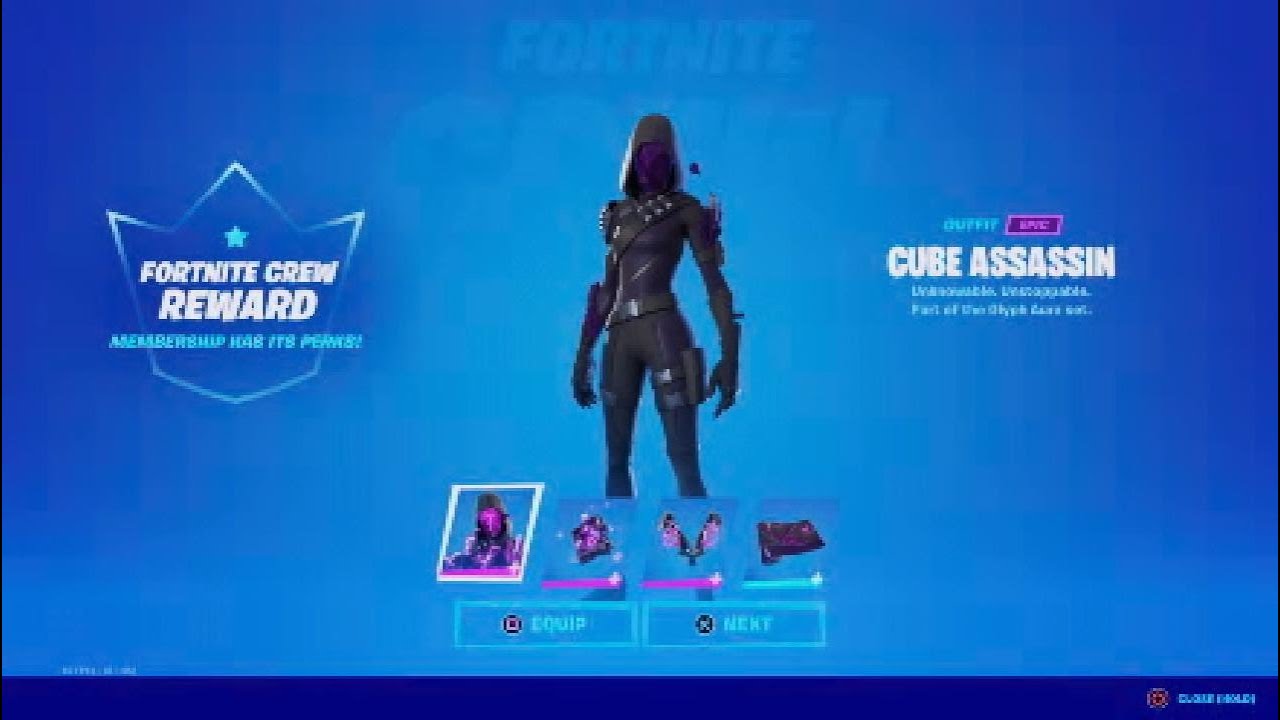 Cube Assassin set Gameplay and review (December Fortnite crew pack)