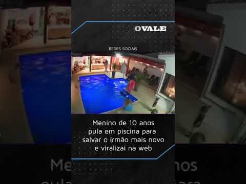 Menino pula em piscina para salvar o irmão de 3 anos e viraliza na web