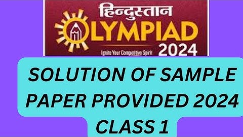 Hindustan Olympiad sample paper questions of class 1 #2024 #prepration #exam #olympiad
