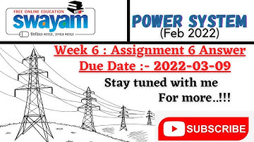 Week 6 Assignment 6 Answer | Power System Engineering | Swayam | NPTEL | Power system | ElectricAbhi