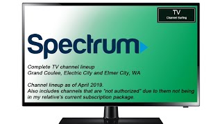 TV Channel Lineup: Charter Spectrum, Grand Coulee, WA (April 2019)