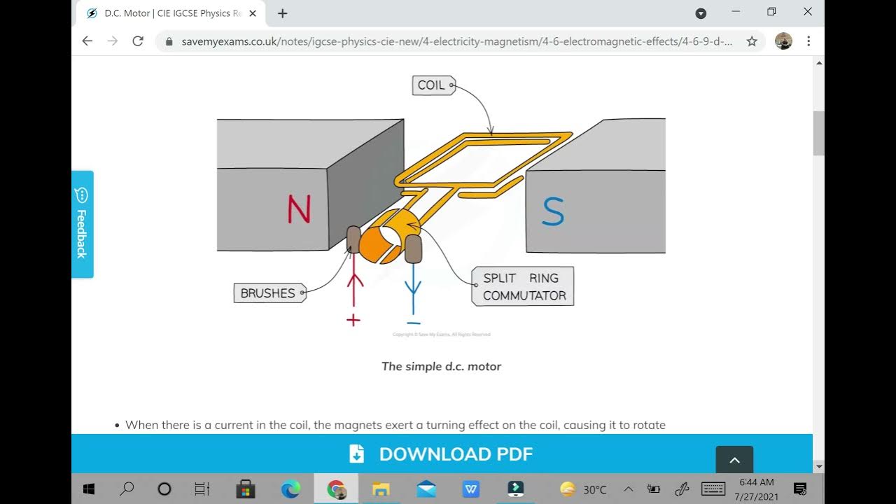 Dc Motor physics o level gce and igcse YouTube