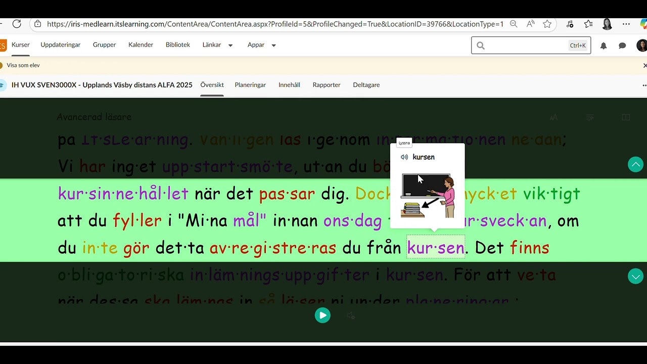 lyssna på Itslearning
