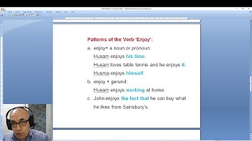 Verb Patterns in Grammar Part 1