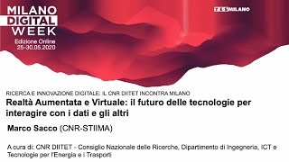 MilanoDigitalWeek 2020 & CNR DIITET: Realtà Aumentata/Virtuale per interagire con i dati e gli altri screenshot 5