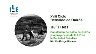 «Constancio Bernaldo de Quirós y la proyección de la ILE en la Sociedad Peñalara», Nicolás Ortega