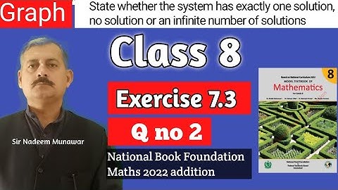 Class 8 exercise 7.3  Q no 2 NBF Maths Ex 7.3  graphical solution of Equations in two variables
