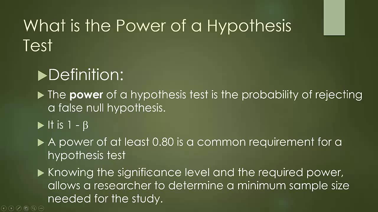 hypothesis test power function