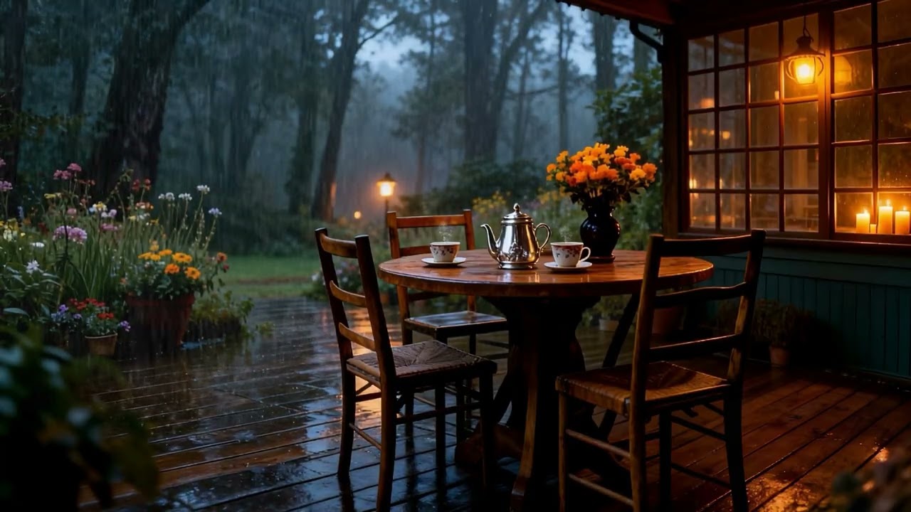 The soothing sound of rain is the music played by nature, Helps relax and sleeping