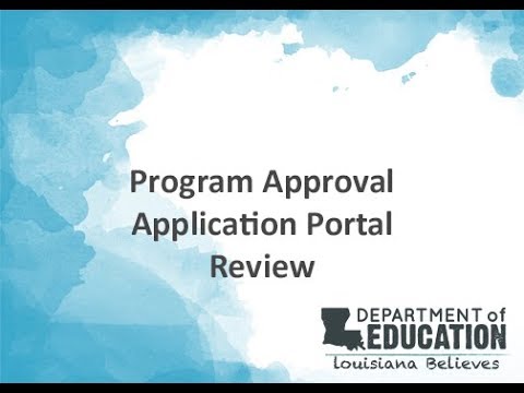 Program Approval Application Portal Review