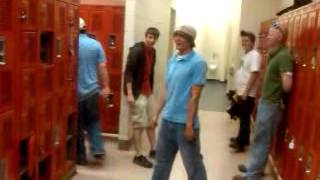 Curly headed nerd gets violated in the locker room