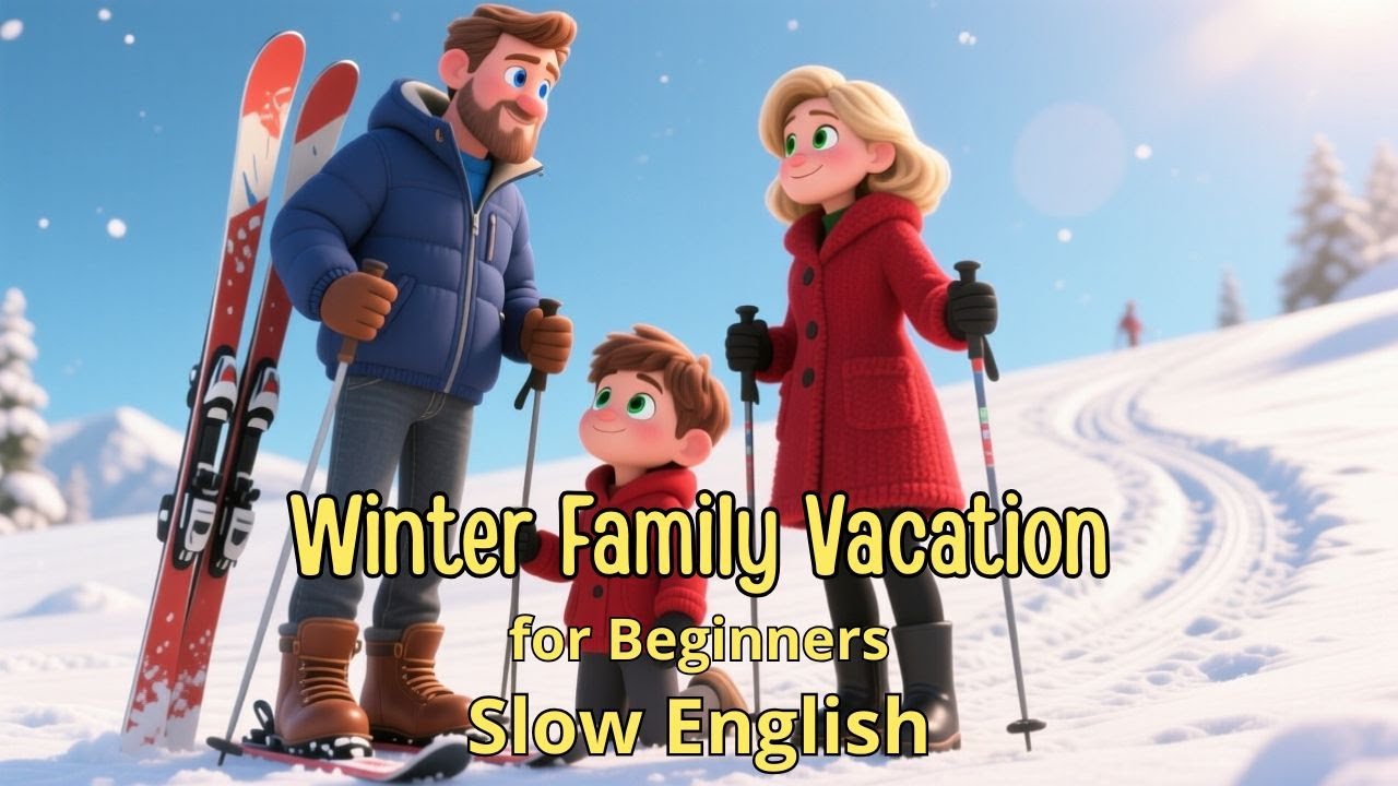 Cozy Winter Mountain Cabin - Learn English with a Relaxing Family Story