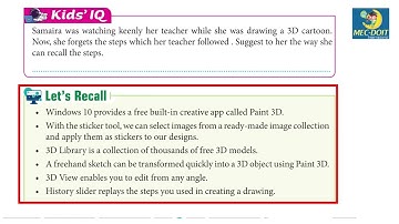 Mec-Doit Computer Class 4 Chapter - 3 More on Paint 3D