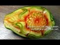 Papaya Carving Design 4,Lessons 22 for Advance,แกะสลักมะละกอ ลายเอสคู่