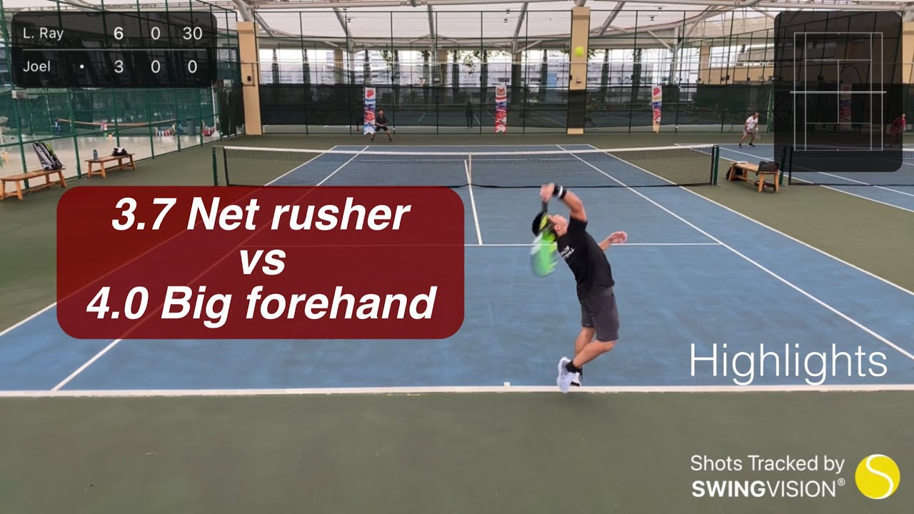 Ray Ruffels Forehand 3.7 Net rusher Ray vs 4.0 Big forehand Joel (Highlights) - YouTube