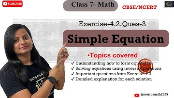 Simple Equation ,Chapter -4 ,Exercise -4.2, Ques-4#simpleequations #class7maths #learnings