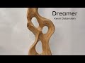 Biomorphic shaped sculpture. Natural wood finish art.