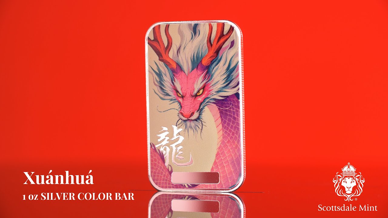 2025 Dragon | Xuánhuá 1 oz 999 Fine Silver Color Bar | Scottsdale Mint