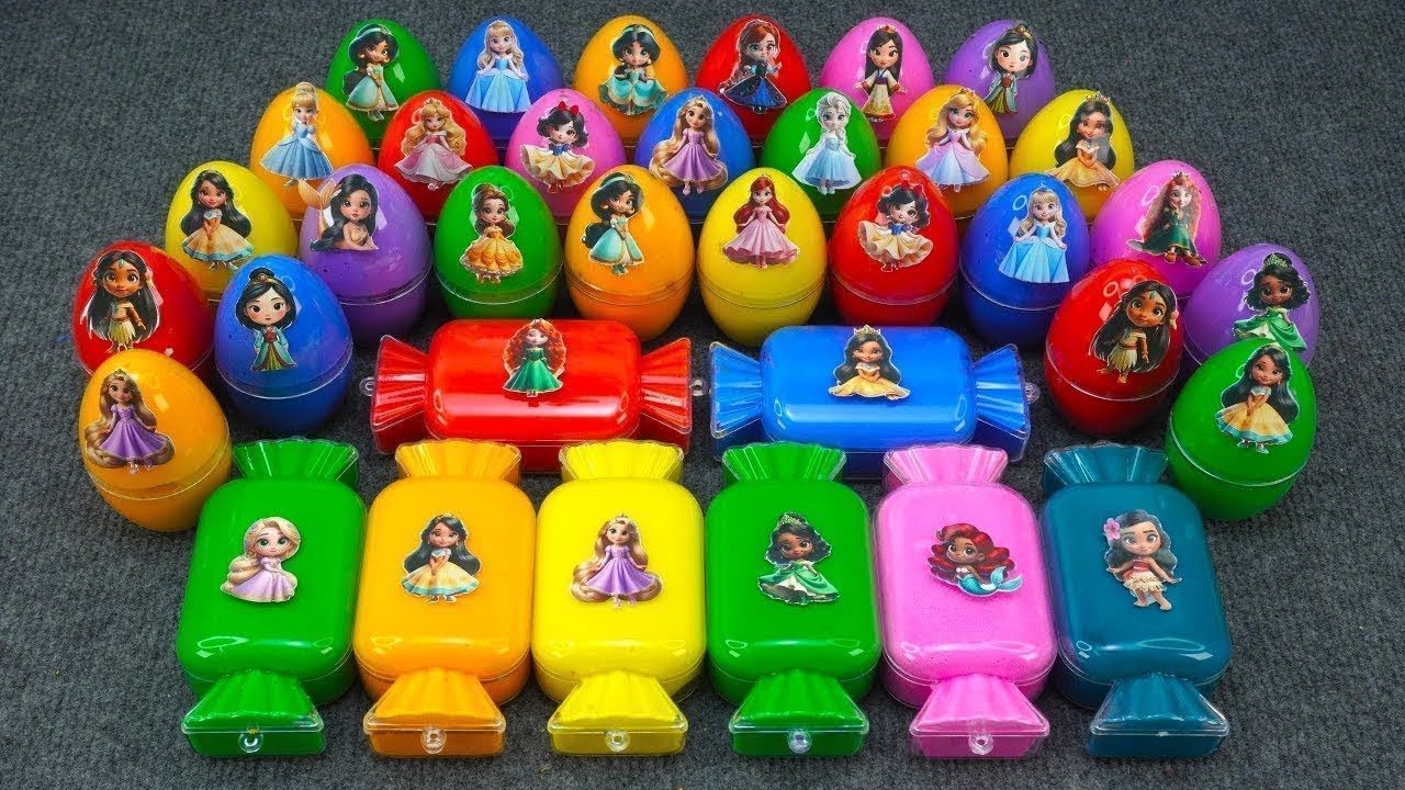 Satisfying Clay & Slime Mix! Disney Princess Adventure with Elsa, Anna, Belle, Rapunzel & More ASMR