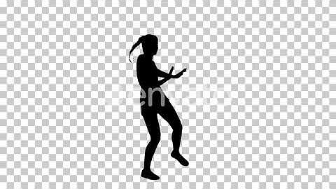 Silhouette Female model in headphones, Alpha Channel | Motion Graphics - Envato elements