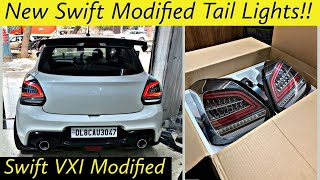 Installed Aftermarket Tail Lights on Swift | Modified Tail Lights for New Swift | Swift VXI modified