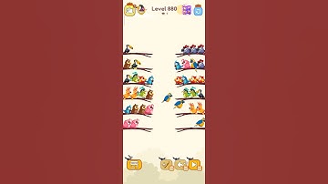 Bird sort calar game leval 880 #games #colorgame #leveldesign #gaming #game art desig #colormatching